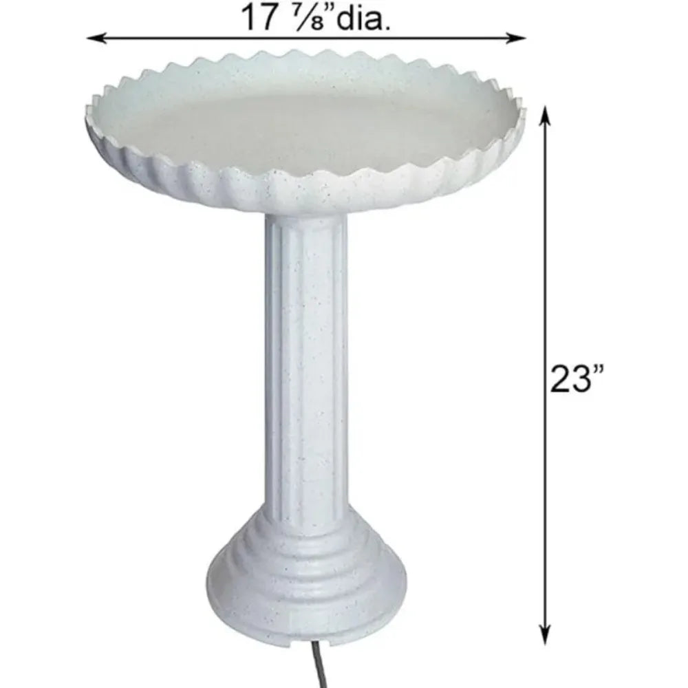 Stone Scalloped Birdbath