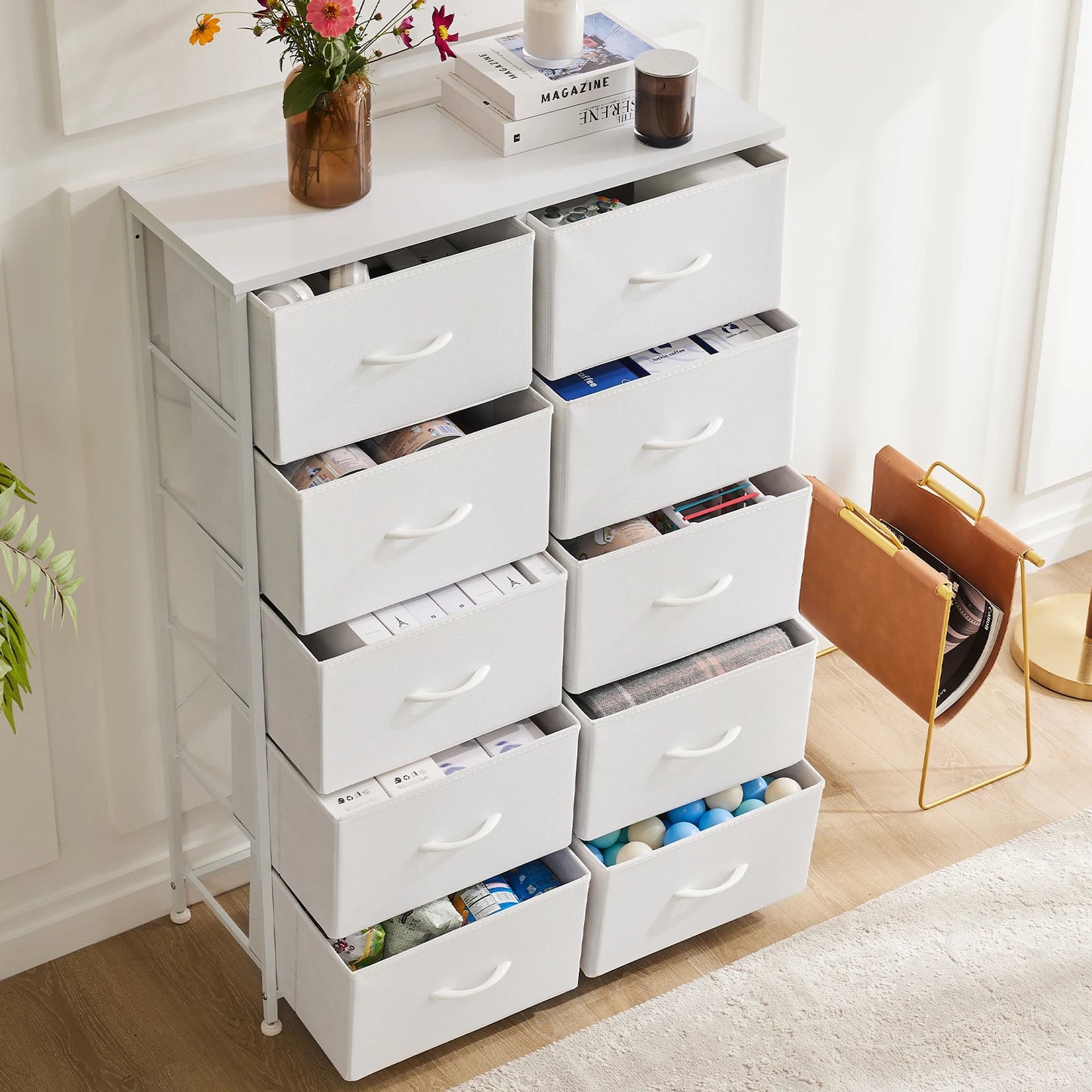 5/7/10 White Lover Fabric Drawers