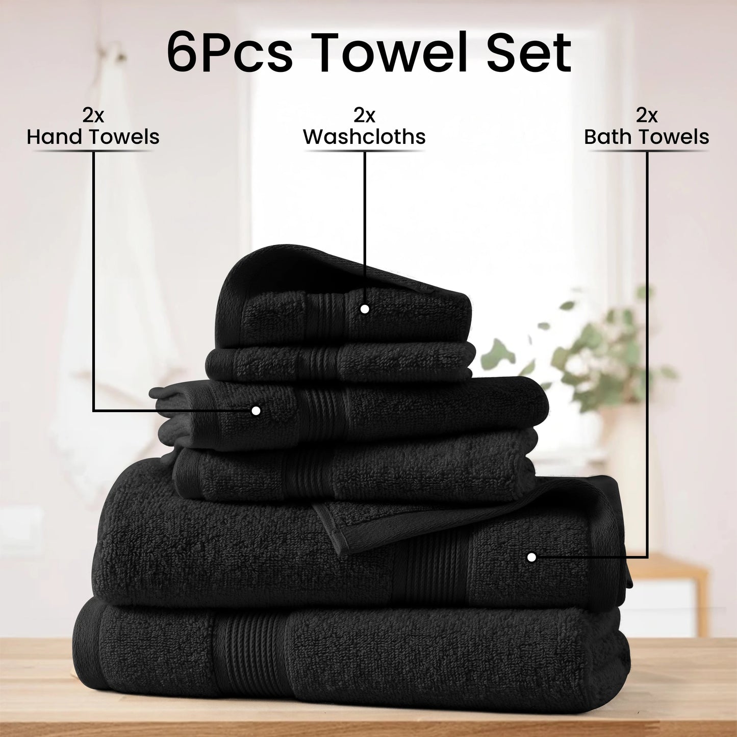 6-Piece Bath Towel Set