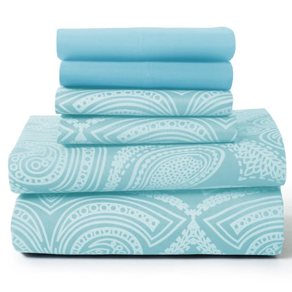 6 Piece Sheet Set, Ultra Soft Microfiber, Paisley