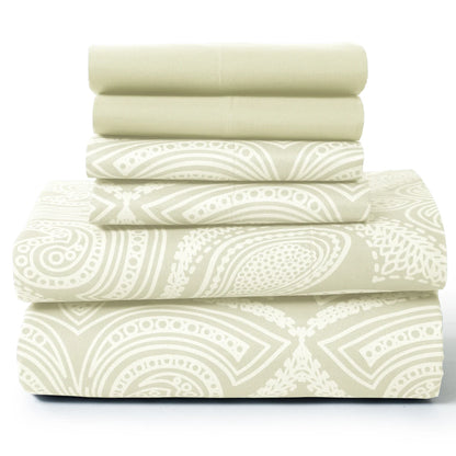 6 Piece Sheet Set, Ultra Soft Microfiber, Paisley