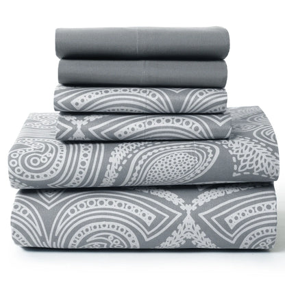 6 Piece Sheet Set, Ultra Soft Microfiber, Paisley