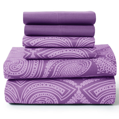 6 Piece Sheet Set, Ultra Soft Microfiber, Paisley