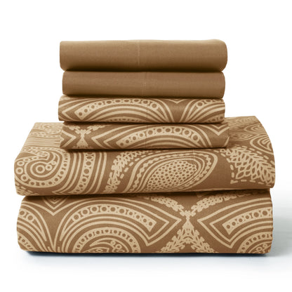 6 Piece Sheet Set, Ultra Soft Microfiber, Paisley