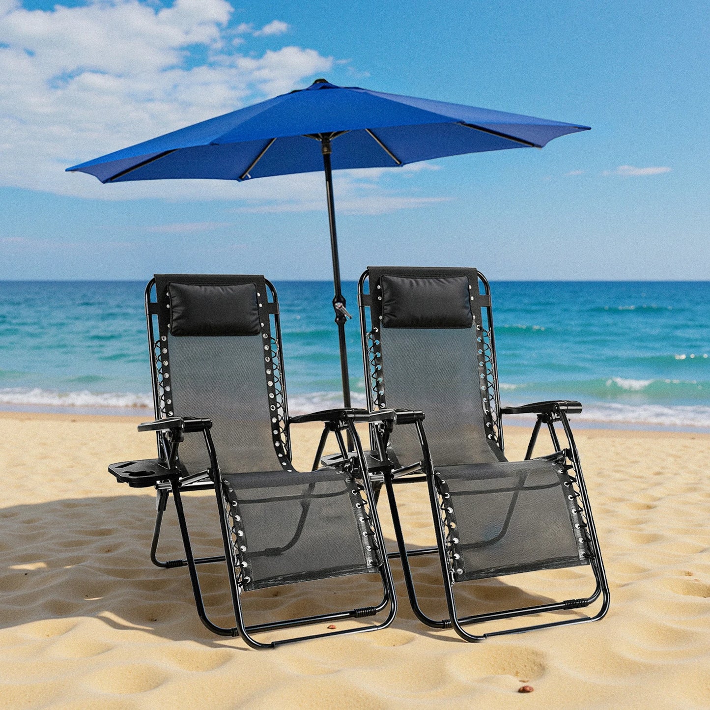 Set of 2 Portable Recliner Lounge Chair