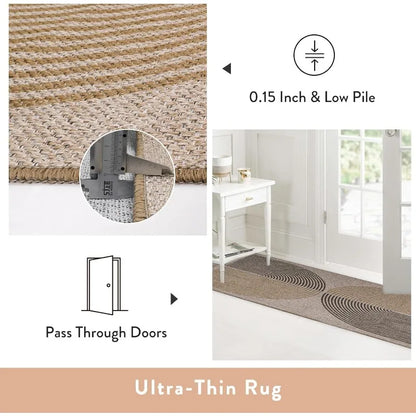 Modern Rainbow Easy Jute Rug, 6x9 Rug