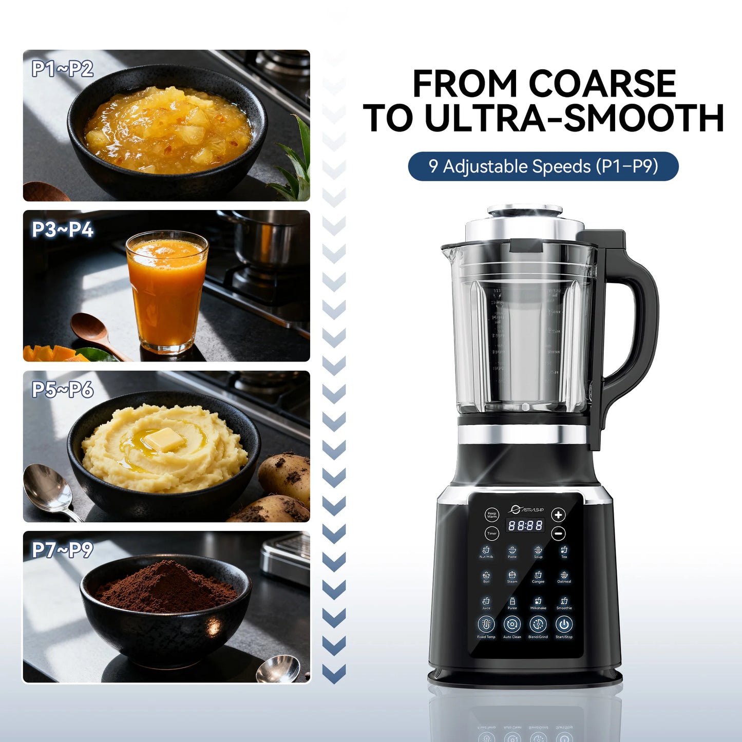Glass Blenders for Kitchen with Tamper