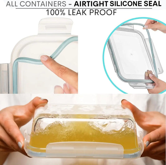 16-Piece Glass Meal Prep Containers Set