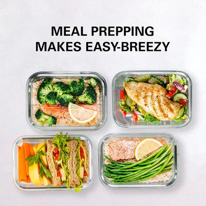 16-Piece Glass Meal Prep Containers Set
