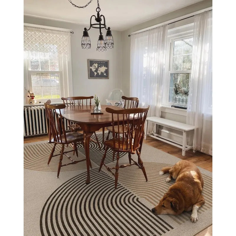 Modern Rainbow Easy Jute Rug, 6x9 Rug
