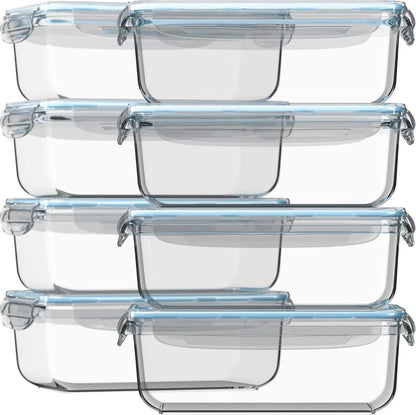 16-Piece Glass Meal Prep Containers Set