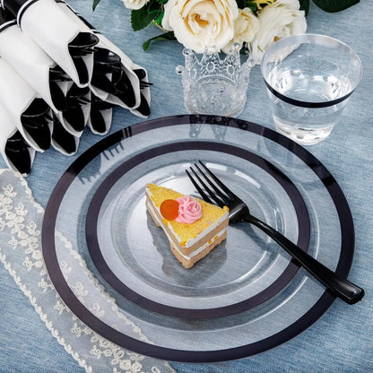 350 Pcs Clear & Black Plastic Set