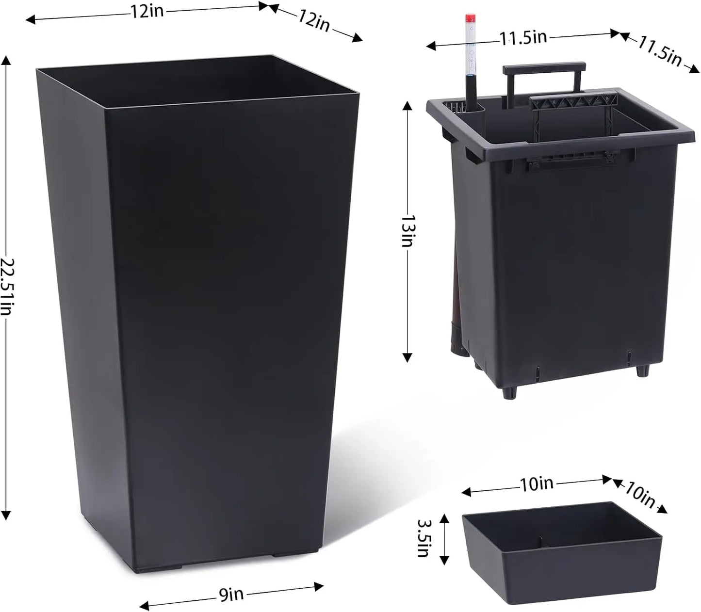 2 PCS 22.4 Inch Tall Planter