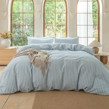 100% Washed Cotton Linen Like Duvet Cover