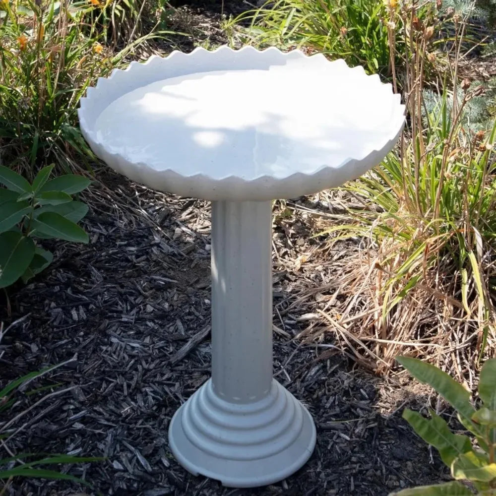 Stone Scalloped  Birdbath