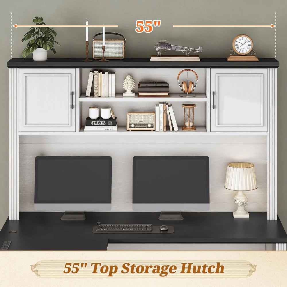 L-Shaped Desk with Hutch