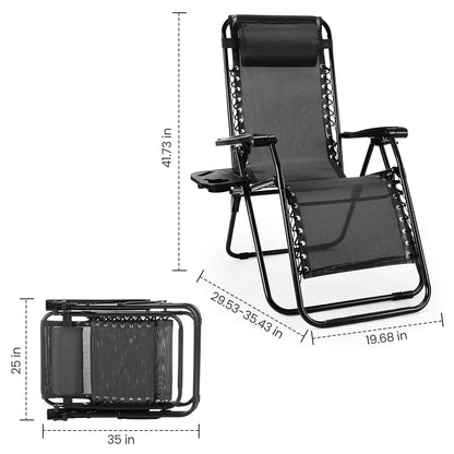 Set of 2 Portable Recliner Lounge Chair