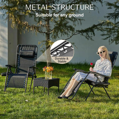 Set of 2 Portable Recliner Lounge Chair