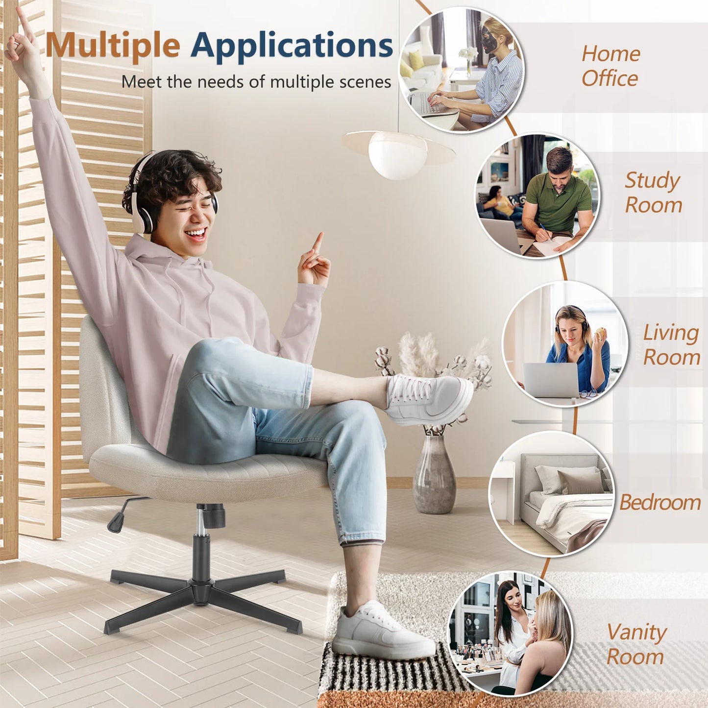 Cross Legged Rocking Gaming Chair