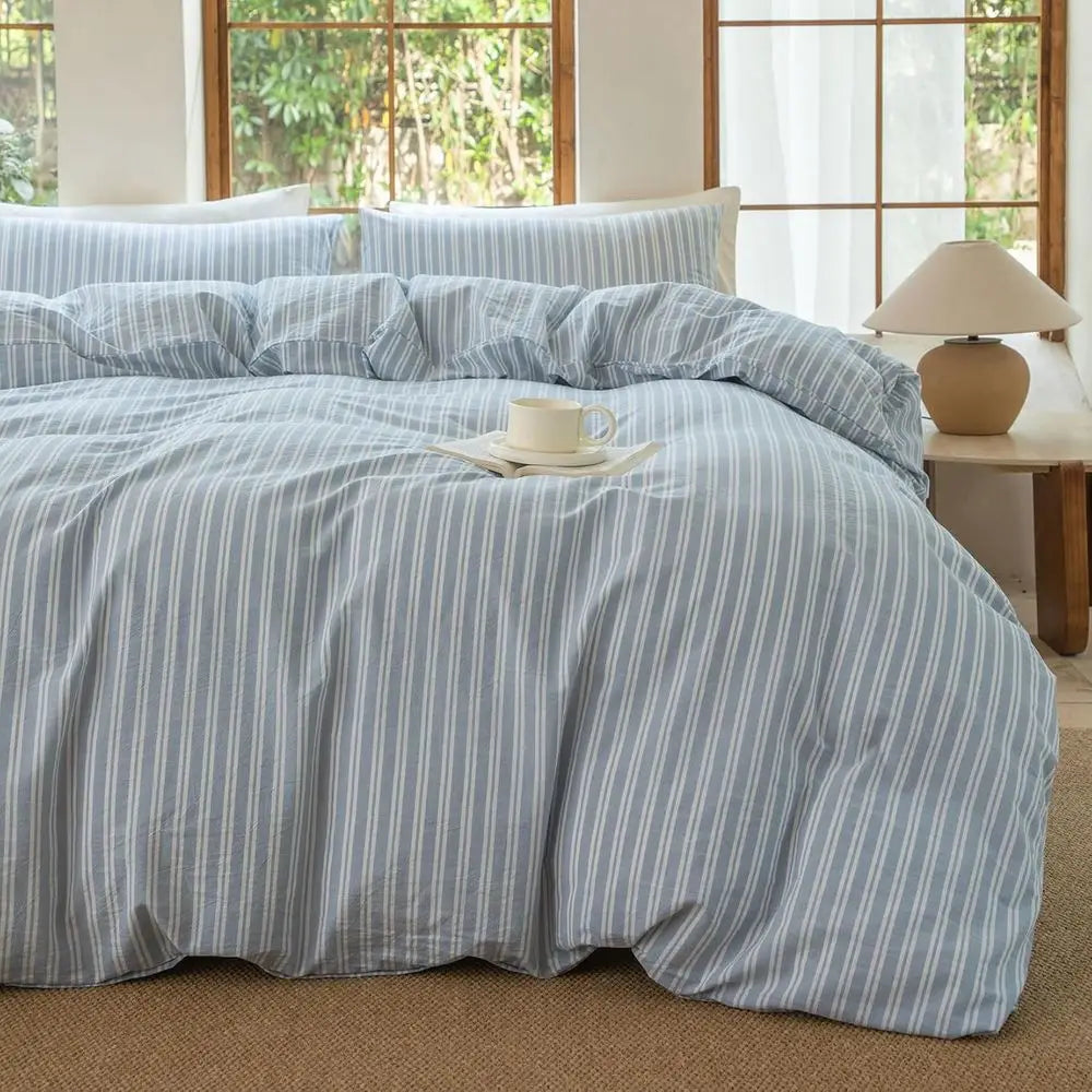 100% Washed Cotton Linen Like Duvet Cover