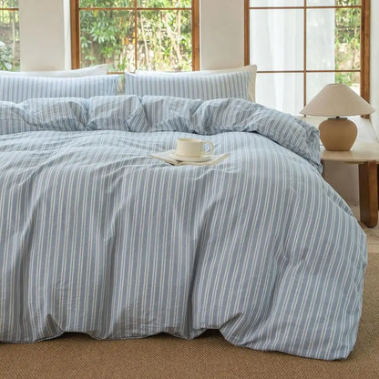 100% Washed Cotton Linen Like Duvet Cover