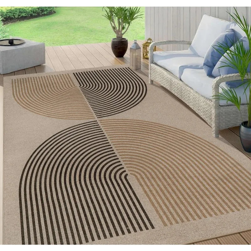 Modern Rainbow Easy Jute Rug, 6x9 Rug